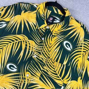 Vintage Green Bay Packers NFL football Hawaiian Shirt Mens 2XL floral Sports